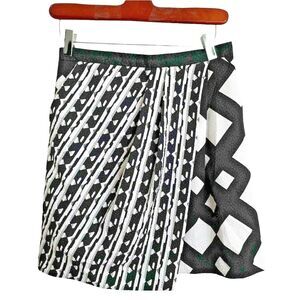 Peter Pilotto Skirt X Target Sz 2 Faux Wrap Black White Lined Mini Skirt NWOT